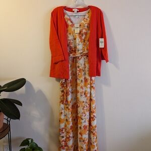 NWT Coldwater Creek Dress And Cardigan Set